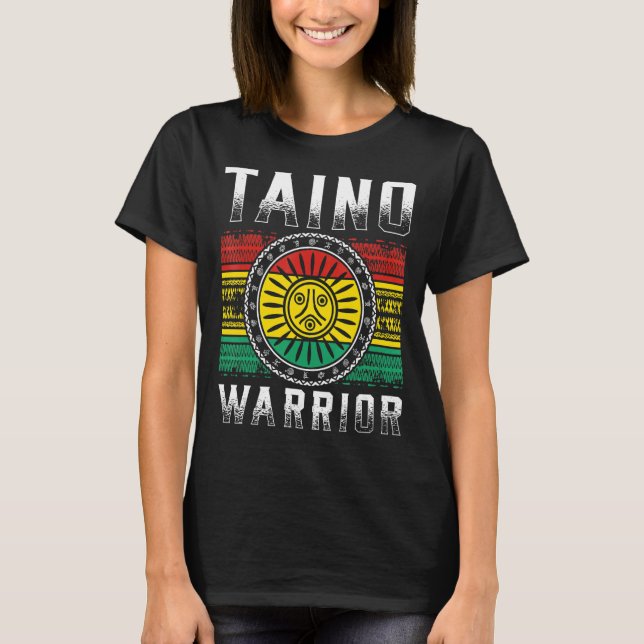 Taino Warrior Flag Traditional Symbol 1 T-Shirt (Front)