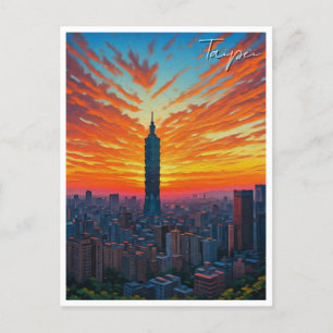 Taipei 101 Taiwan Sunset Postcard