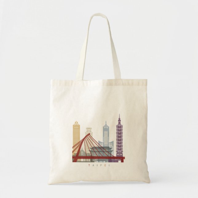 Taipei skyline poster tote bag (Front)