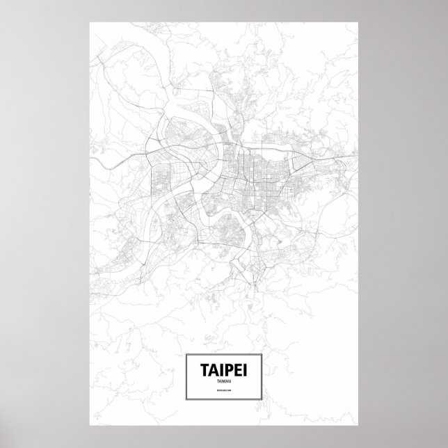 Taipei, Taiwan (black on white) Poster (Front)