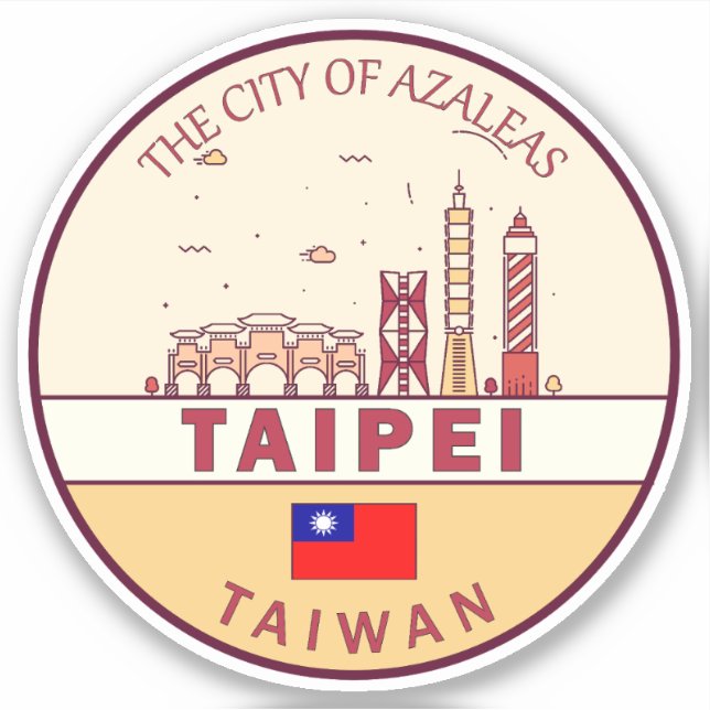 Taipei Taiwan City Skyline Emblem (Front)
