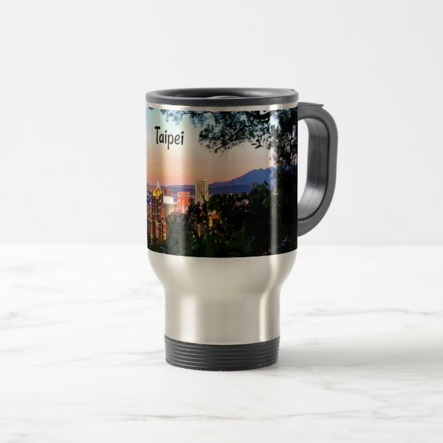 Taipei, Taiwan cityscape photograph Travel Mug (Front Right)
