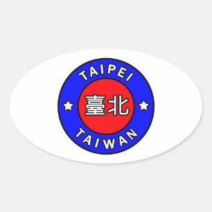 Taipei Taiwan Oval Sticker