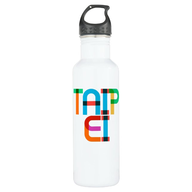 Taipei Taiwan Pop Art Letters 710 Ml Water Bottle (Front)