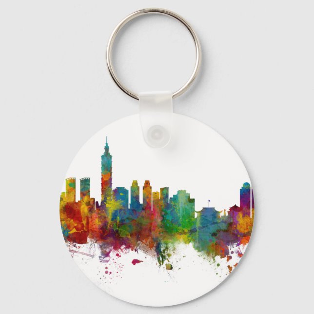 Taipei Taiwan Skyline Key Ring (Front)