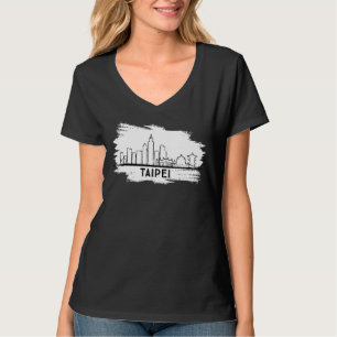 Taipei Taiwan Skyline Support For Taiwan I Love Ta T-Shirt