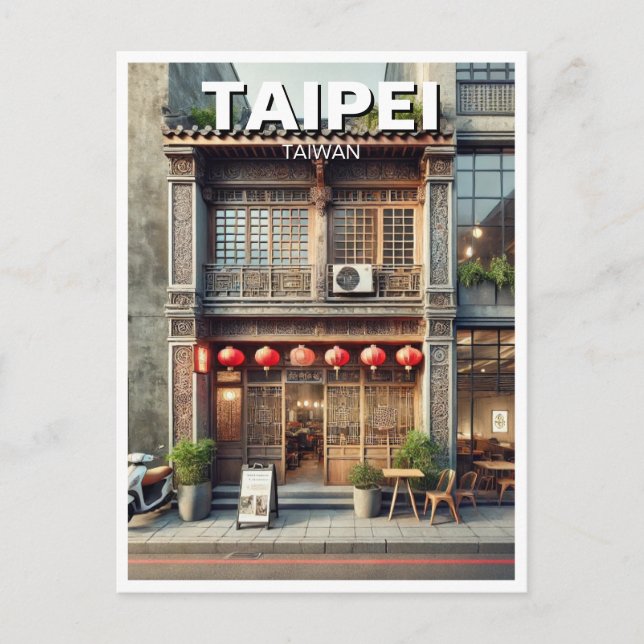 Taipei Taiwan Stophouse storefront Postcard (Front)