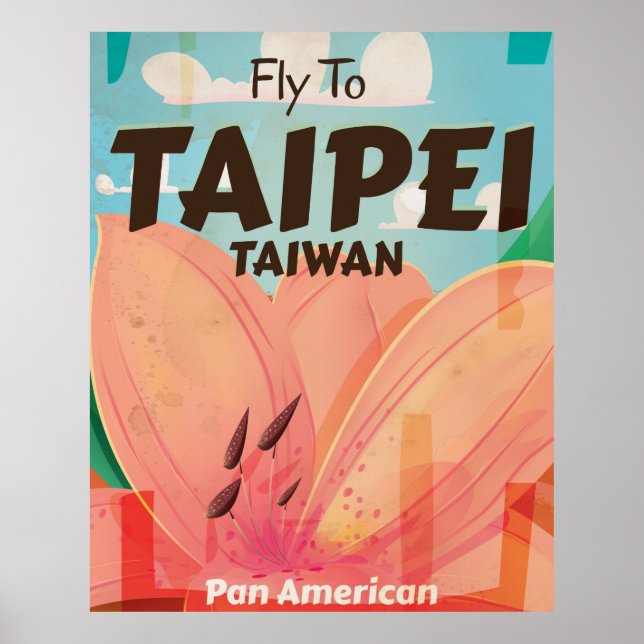 Taipei, Taiwan Vintage vacation Poster (Front)