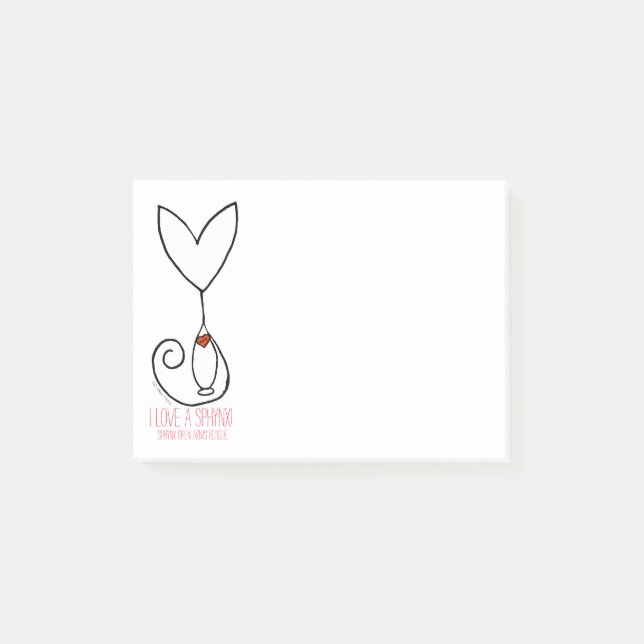 Tai's Sphynx Angel I Love a Sphynx Notes (Front)