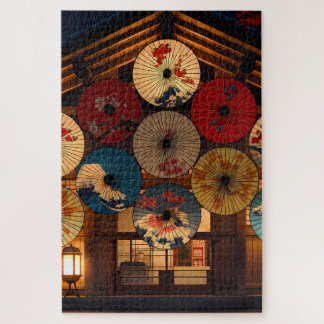Taisho Romantic Night with Painted Wagasa Jigsaw Puzzle