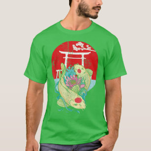 Taisho Sanke Nishikgoi Japan Sakura Lily Flower Ko T-Shirt