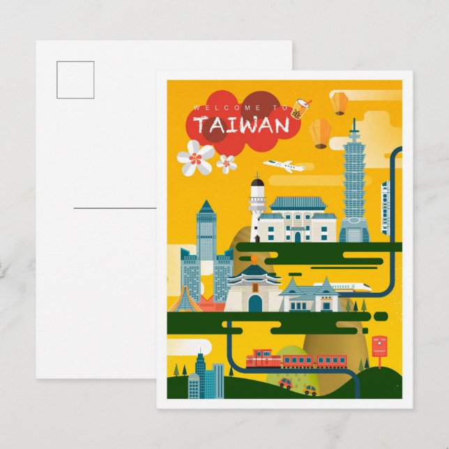 Taiwan Art Travel Illustration Postcard (Front/Back)
