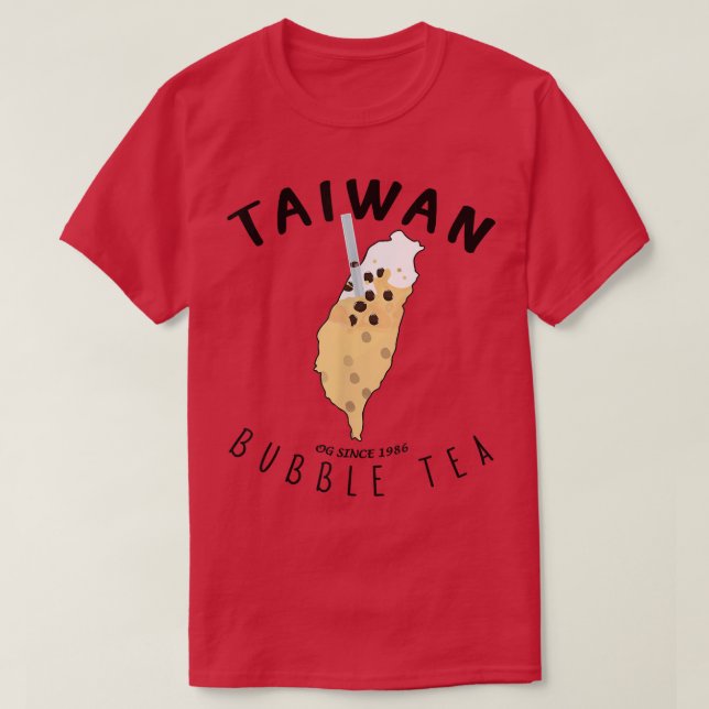 Taiwan Bubble Tea Funny Bubble Tea Taiwan Map BOBA T-Shirt (Design Front)