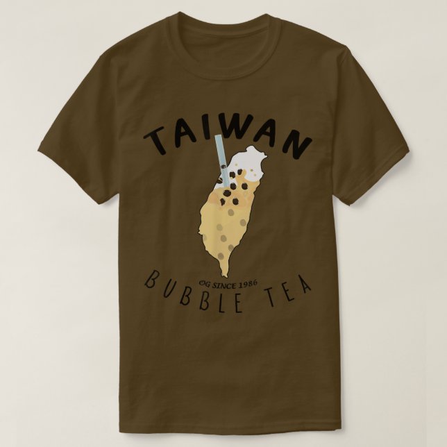 Taiwan Bubble Tea Funny Bubble Tea Taiwan Map BOBA T-Shirt (Design Front)