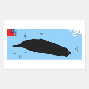 taiwan country political map flag rectangular sticker