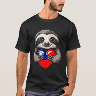 Taiwan Cute Sloth Heart Taiwanese Pride Taiwanese T-Shirt