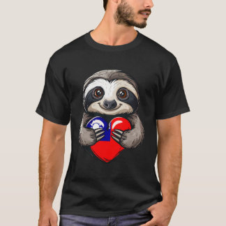 Taiwan Cute Sloth Heart Taiwanese Pride Taiwanese  T-Shirt