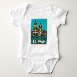 Taiwan Dragon And Tiger Pagodas Baby Bodysuit