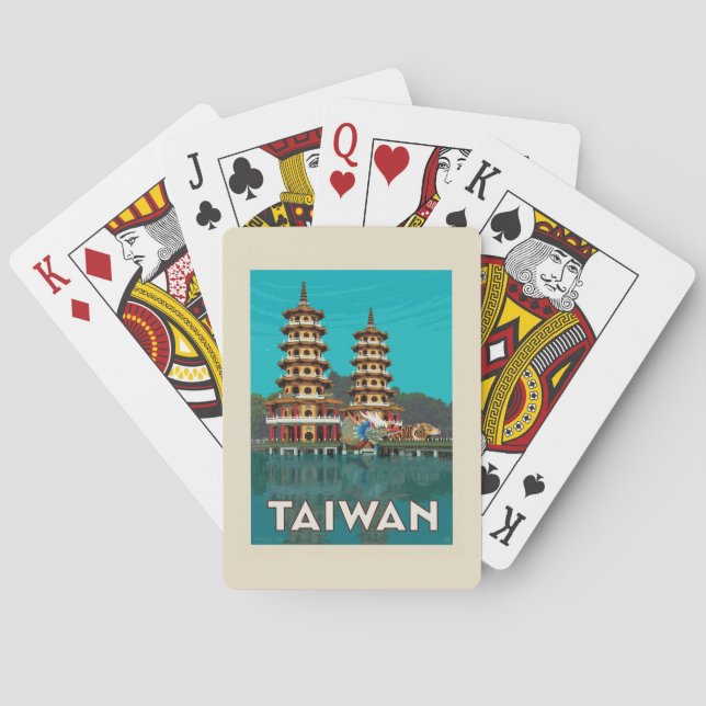 Taiwan | Dragon And Tiger Pagodas Playing Cards (Back)