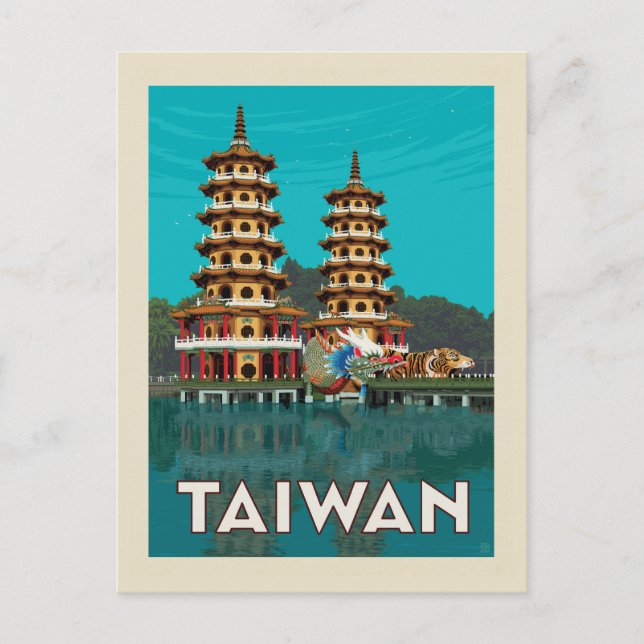 Taiwan | Dragon And Tiger Pagodas Postcard (Front)