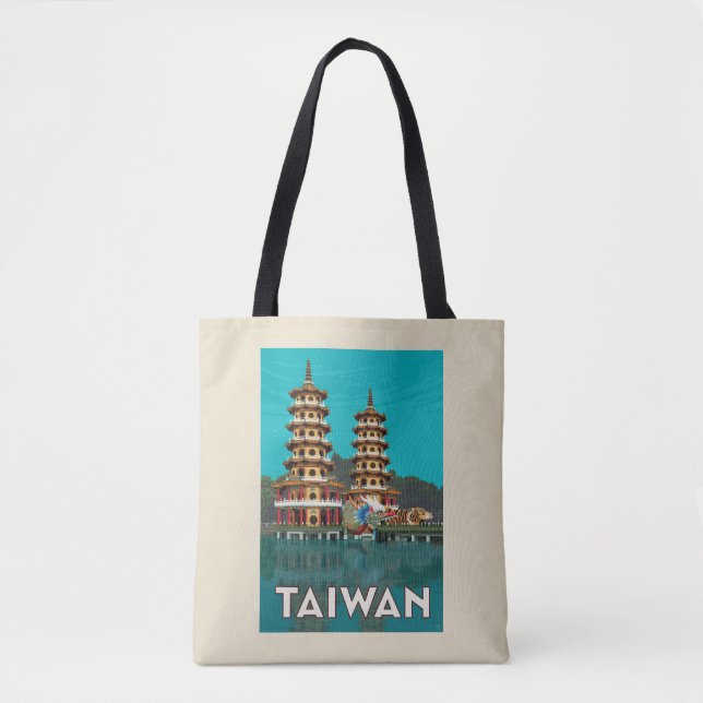 Taiwan | Dragon And Tiger Pagodas Tote Bag (Front)