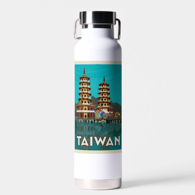 Taiwan | Dragon And Tiger Pagodas Water Bottle (Front)