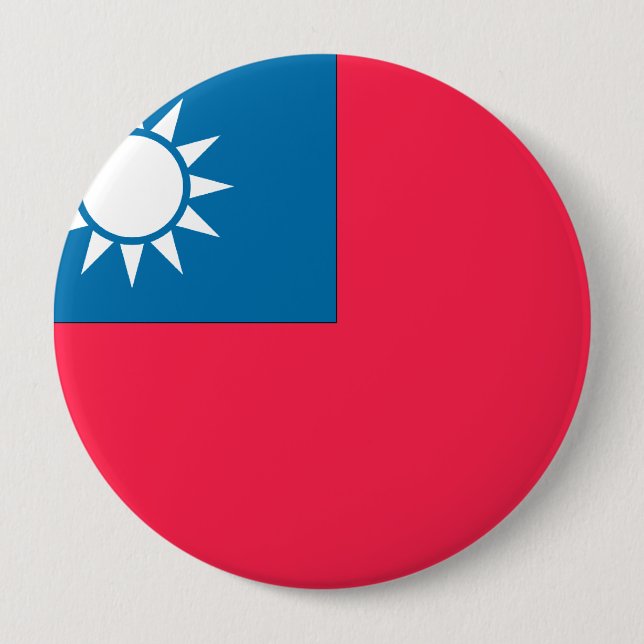 Taiwan Flag 10 Cm Round Badge (Front)