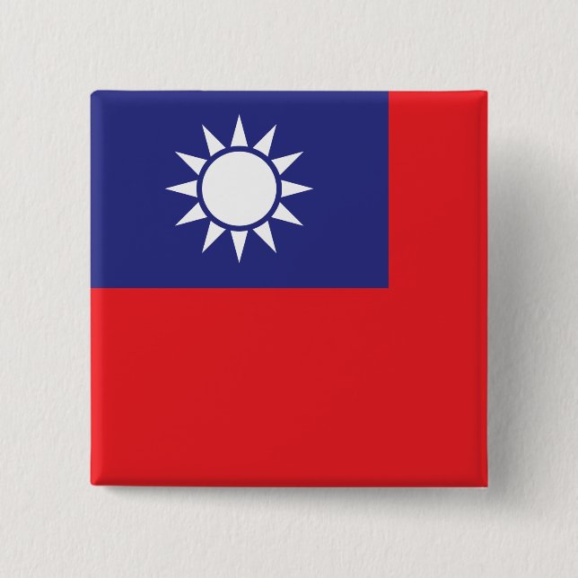 Taiwan Flag 15 Cm Square Badge (Front)