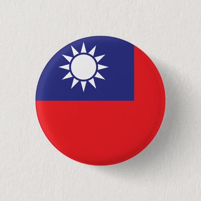 Taiwan Flag 3 Cm Round Badge (Front)
