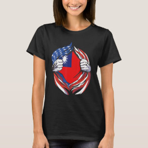 Taiwan Flag American Proud Of My Taiwanese Heritag T-Shirt