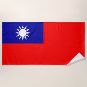 Taiwan Flag Beach Towel