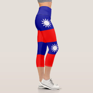 Taiwan Flag Capri Leggings