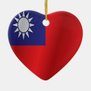 Taiwan flag ceramic tree decoration