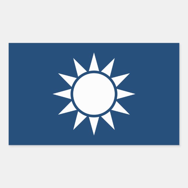 Taiwan Flag "Classic" Rectangular Sticker (Front)