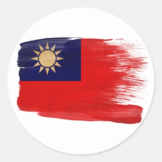 Taiwan Flag Classic Round Sticker | Zazzle.co.uk