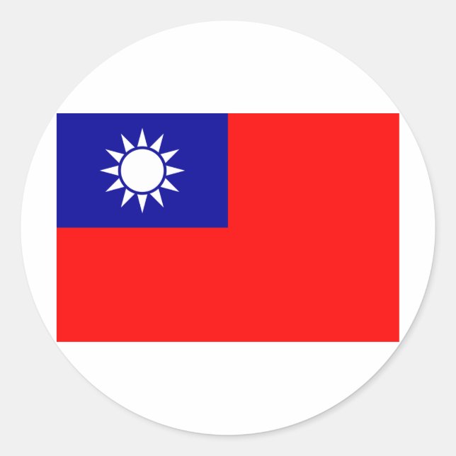 Taiwan flag classic round sticker (Front)