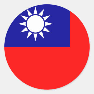 taiwan flag classic round sticker