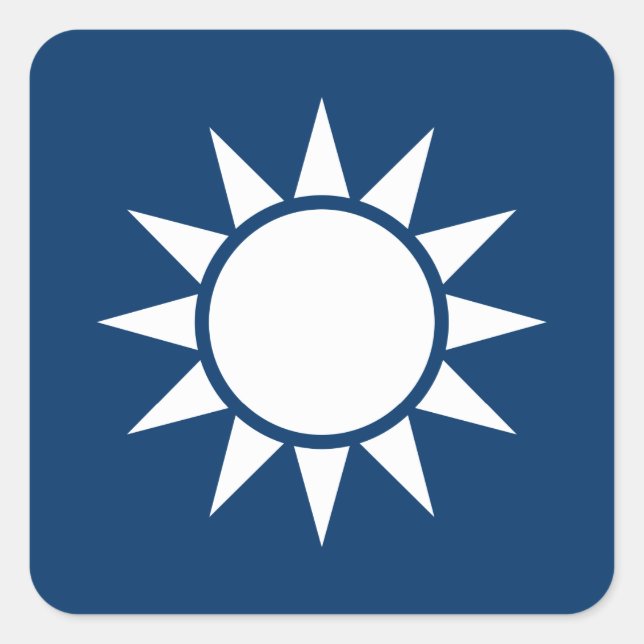 Taiwan Flag "Classic" Square Sticker (Front)