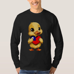 Taiwan Flag Cute Duck Heart Taiwanese Roots Taiwan T-Shirt