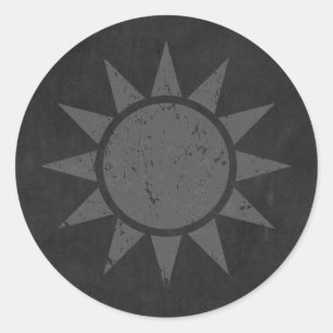Taiwan Flag "Grey Vintage" Classic Round Sticker