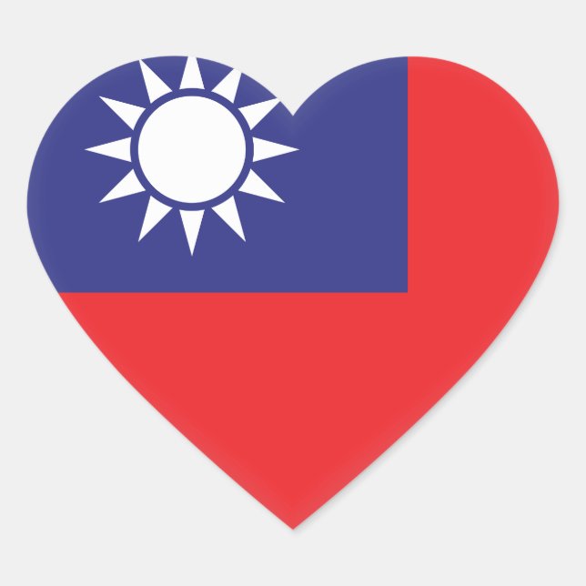 Taiwan Flag Heart Sticker (Front)