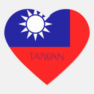 taiwan flag heart sticker