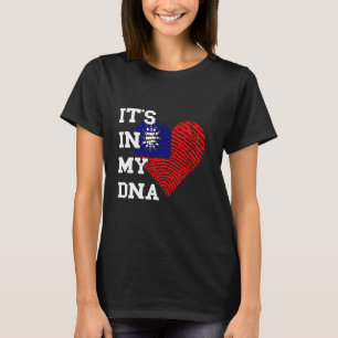 Taiwan Flag It's In My DNA Heart Thumbmark Taiwane T-Shirt