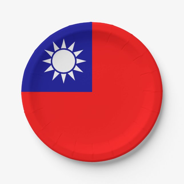Taiwan Flag Paper Plate (Front)