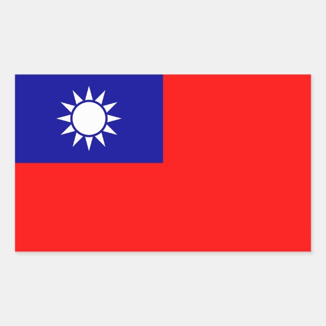 Taiwan Flag Rectangular Sticker (Front)