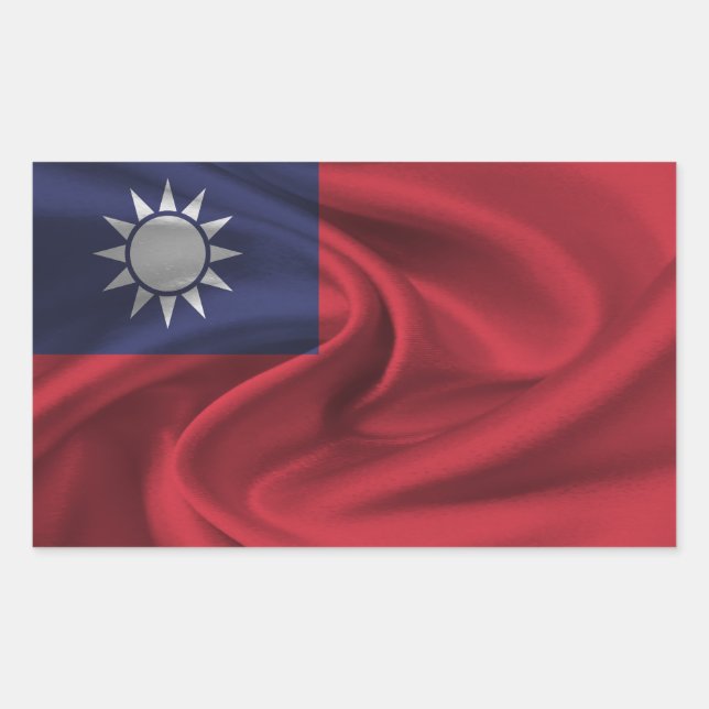 Taiwan Flag Rectangular Sticker (Front)