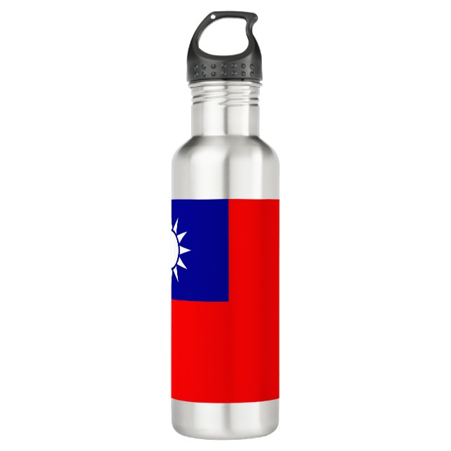 Taiwan Flag: Republic of China, Chinese Taipei 710 Ml Water Bottle (Front)
