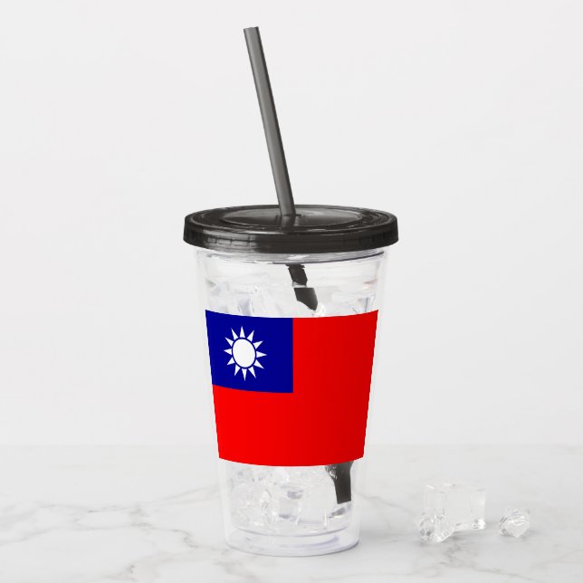 Taiwan Flag: Republic of China, Chinese Taipei Acrylic Tumbler (Front Ice)