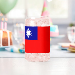 Taiwan Flag: Republic of China, Chinese Taipei Can Glass