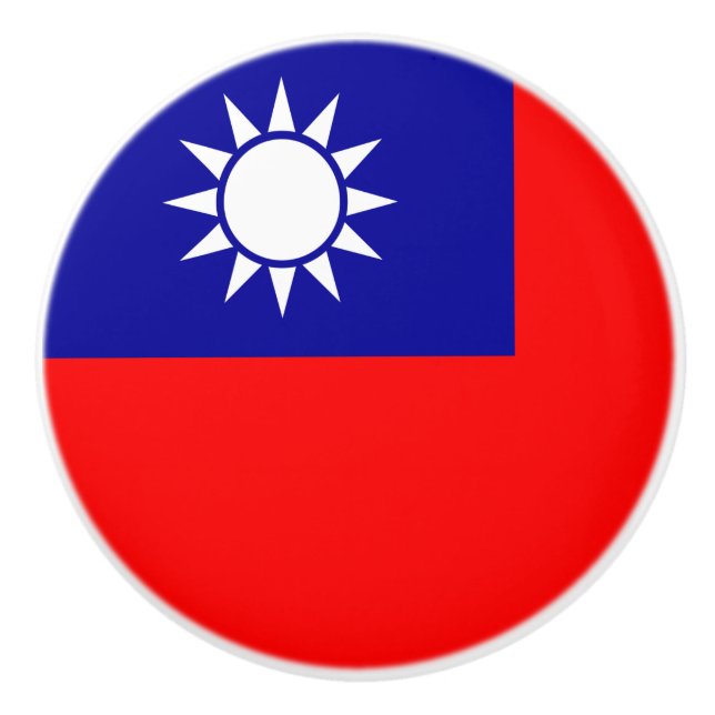 Taiwan Flag: Republic of China, Chinese Taipei Ceramic Knob (Front)